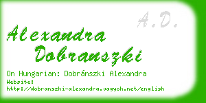 alexandra dobranszki business card