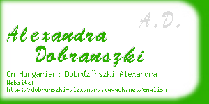 alexandra dobranszki business card